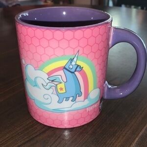 FORTNITE SPENCER’S UNICORN RAINBOW COFFEE MUG 2018 PINK AND PURPLE